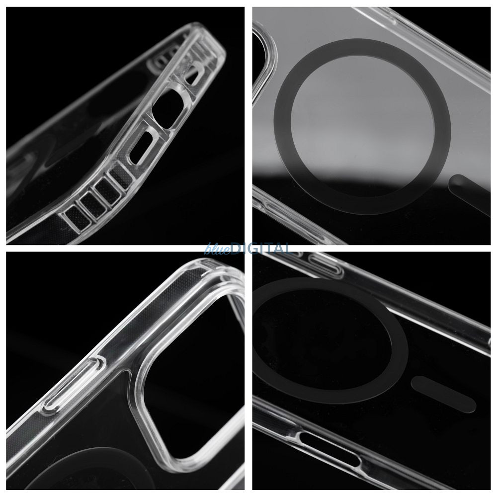 Drop Glue Colorful Ring MagSafe-kompatibilis tok iPhone 12/12 Pro - fekete-átlátszó