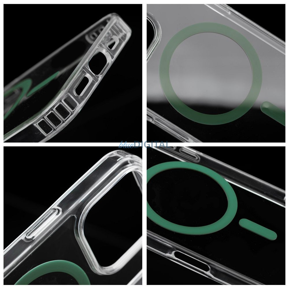 Drop Glue Colorful Ring MagSafe-kompatibilis tok Samsung Galaxy A56 - sötétzöld