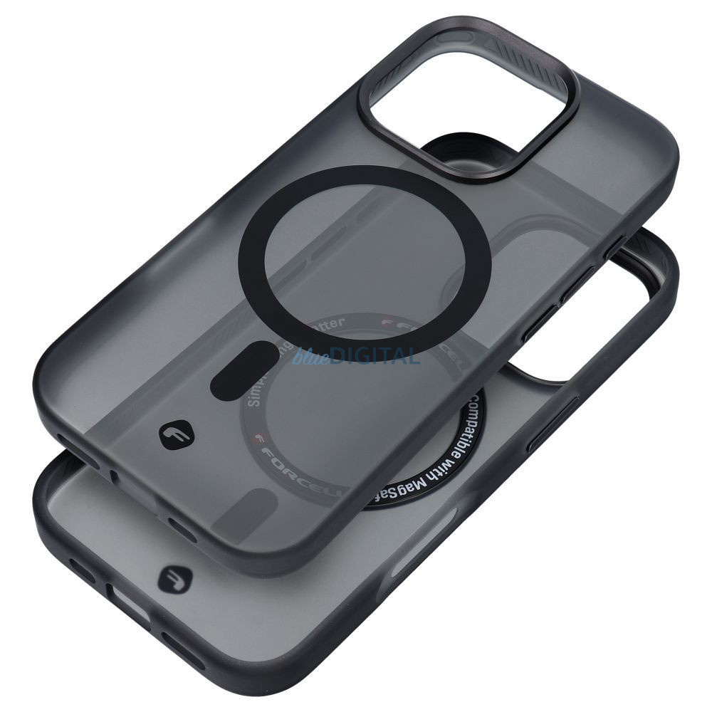 Forcell F-Protect MagSafe-kompatibilis tok Samsung Galaxy S25 Plus - fekete átlátszó