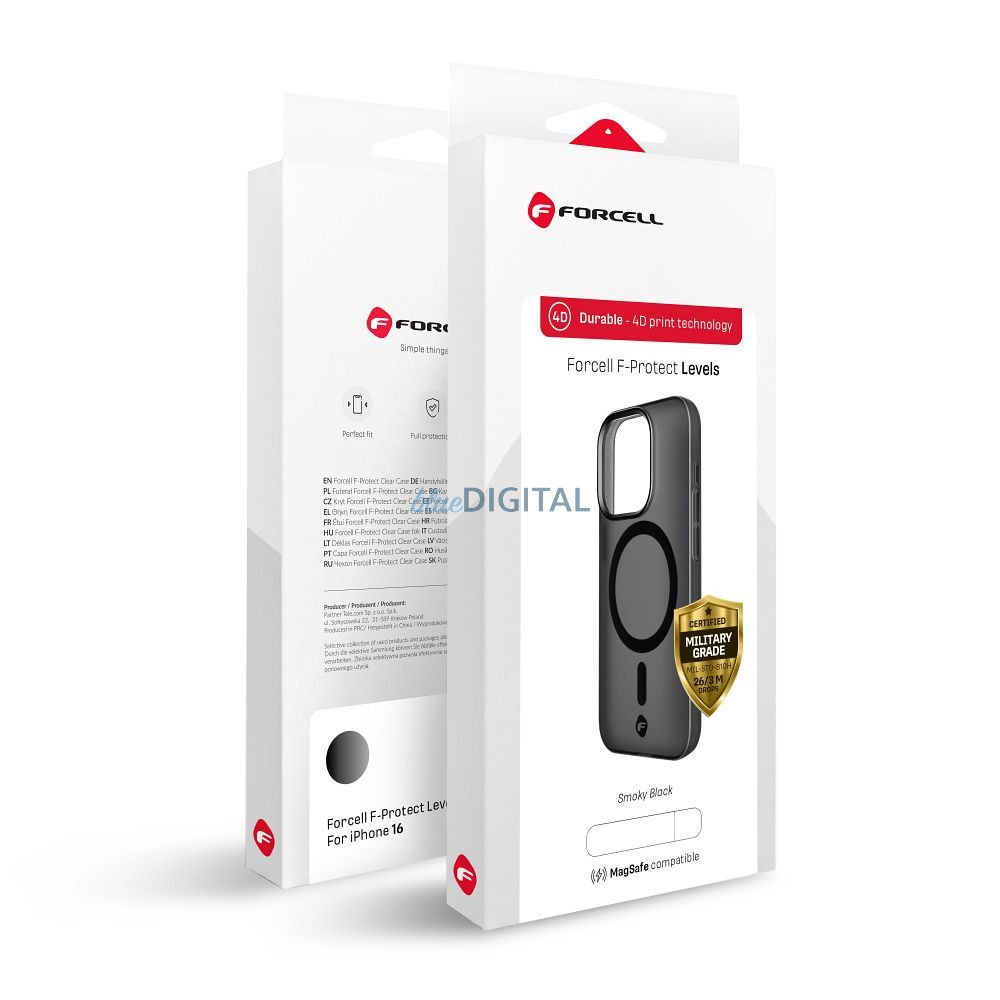 Forcell F-Protect MagSafe-kompatibilis tok Samsung Galaxy S25 Plus - fekete átlátszó