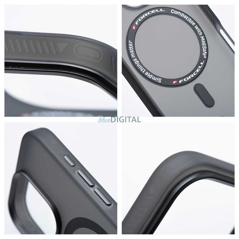 Forcell F-Protect MagSafe-kompatibilis tok Samsung Galaxy S25 Plus - fekete átlátszó