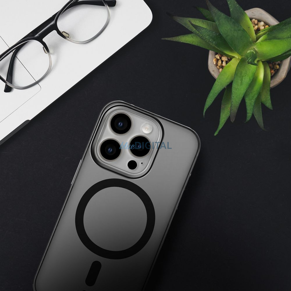 Forcell F-Protect MagSafe-kompatibilis tok Samsung Galaxy S25 Plus - fekete átlátszó