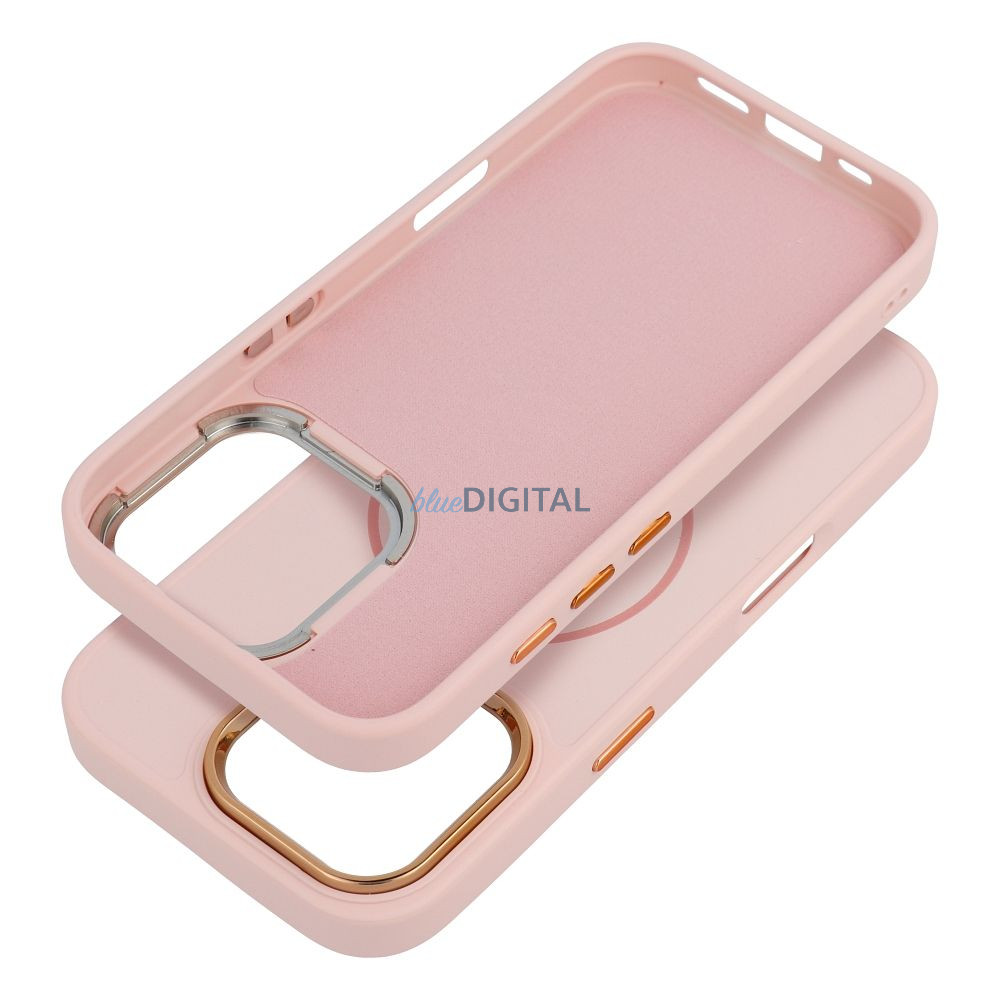 FRAME MagSafe-kompatibilis tok iPhone 15 Pro - púderrózsaszín