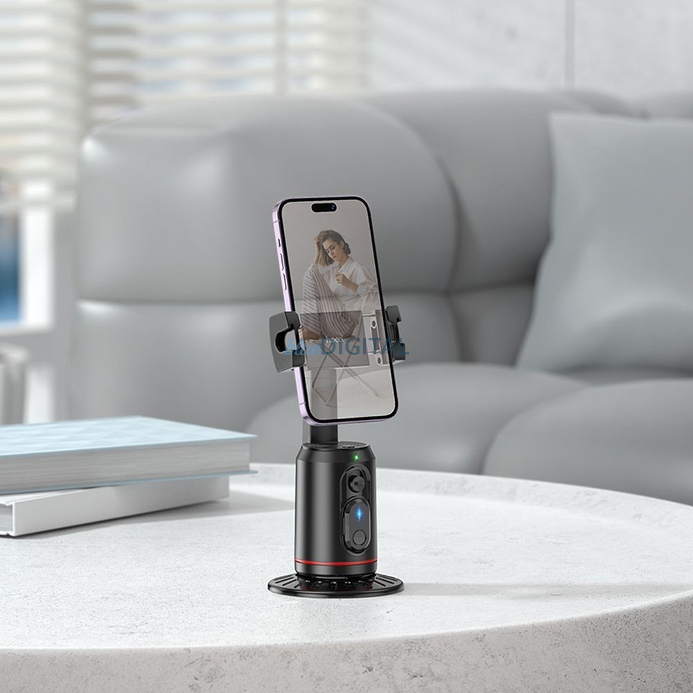 Hoco K23 telefontartó 360 fokos automata arckövetéssel - fekete Hoco K23 telefontartó 360 fokos automata arckövetéssel - fekete