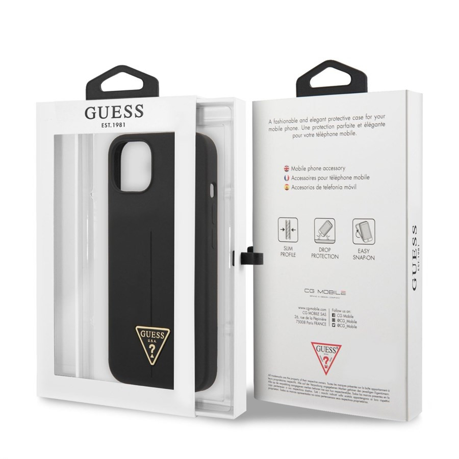 Apple iPhone 13 Mini GUESS GUHCP13SSLTGK Liquid Silicone Hátlap - Fekete Apple iPhone 13 Mini GUESS GUHCP13SSLTGK Liquid Silicone Hátlap - Fekete