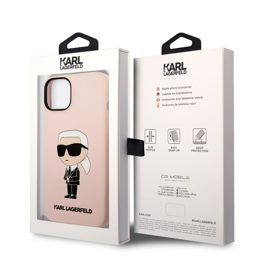 Apple iPhone 14 Plus KARL LAGERFELD KLHCP14MSNIKBCP Liquid Hátlap - Rózsaszín Apple iPhone 14 Plus KARL LAGERFELD KLHCP14MSNIKBCP Liquid Hátlap - Rózsaszín