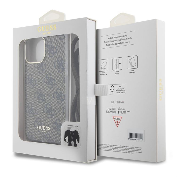 Apple iPhone 15 Pro GUESS GUHCP15LSHC4SEW IML Hátlap - Barna Apple iPhone 15 Pro GUESS GUHCP15LSHC4SEW IML Hátlap - Barna