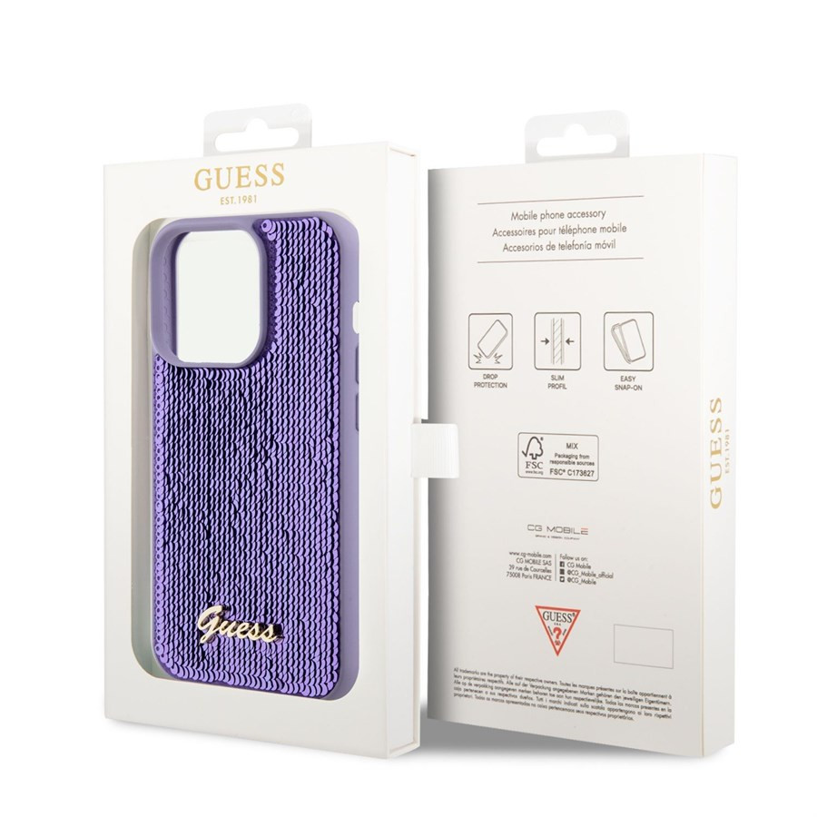 Apple iPhone 12/12 Pro GUESS GUHCP12MPSFDGSU Hátlap - Lila