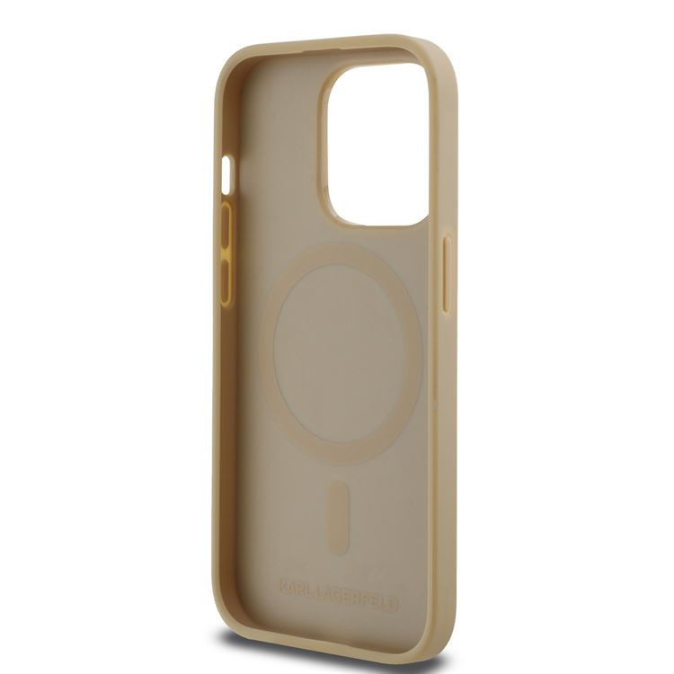 Apple iPhone 15 Pro KARL LAGERFELD KLHMP15LPKHPORPE Magsafe Hátlap - Bézs Apple iPhone 15 Pro KARL LAGERFELD KLHMP15LPKHPORPE Magsafe Hátlap - Bézs