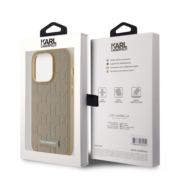 Apple iPhone 15 Pro KARL LAGERFELD KLHMP15LPKHPORPE Magsafe Hátlap - Bézs Apple iPhone 15 Pro KARL LAGERFELD KLHMP15LPKHPORPE Magsafe Hátlap - Bézs