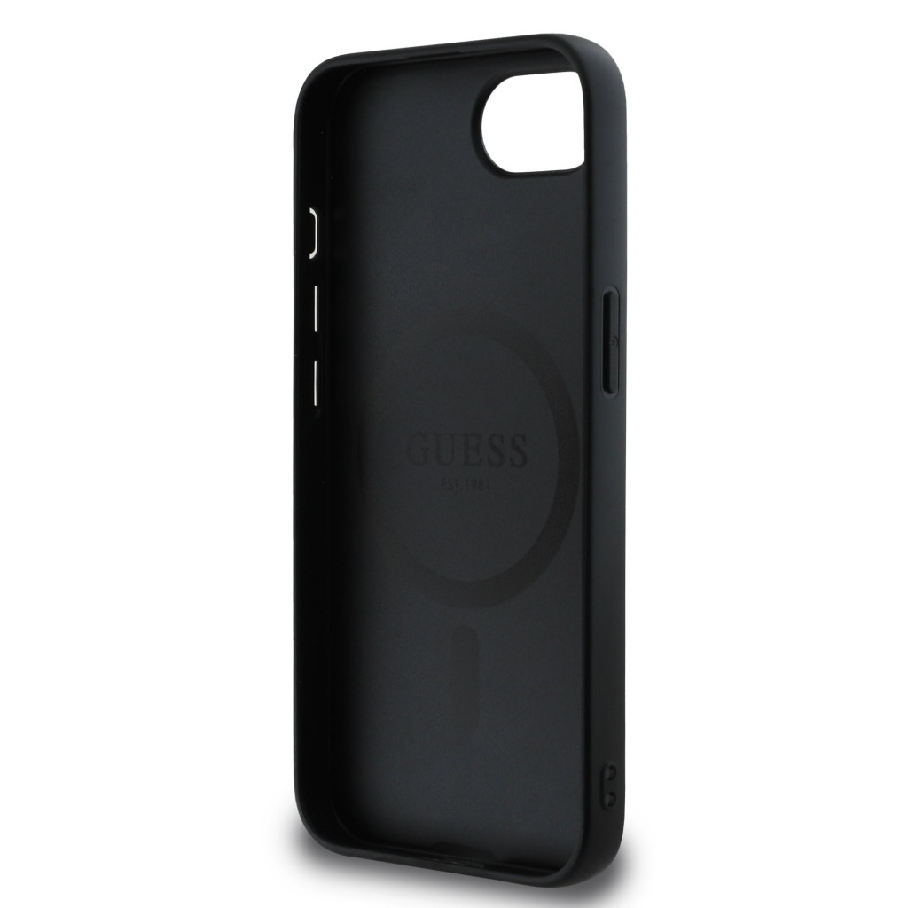 Apple iPhone 16e GUESS GUHMPSE4PGHSMMK MagSafe Hátlap - Fekete