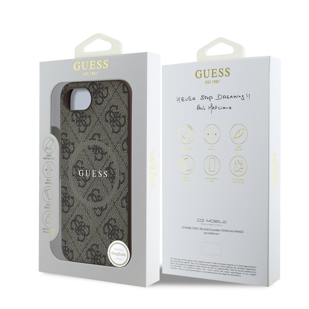 Apple iPhone 16e GUESS GUHMPSE4G4GFRW MagSafe Hátlap - Barna