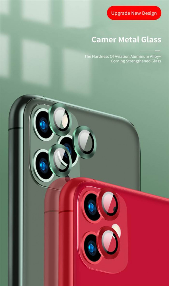 Apple iPhone 11 Pro/11 Pro Max Lito S+ 3D Fém Kamera Védő Üvegfólia - Ezüst
