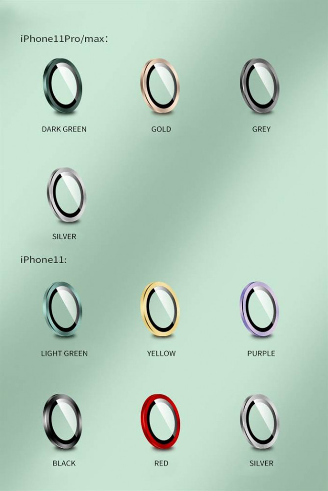 Apple iPhone 11 Pro/11 Pro Max Lito S+ 3D Fém Kamera Védő Üvegfólia - Ezüst