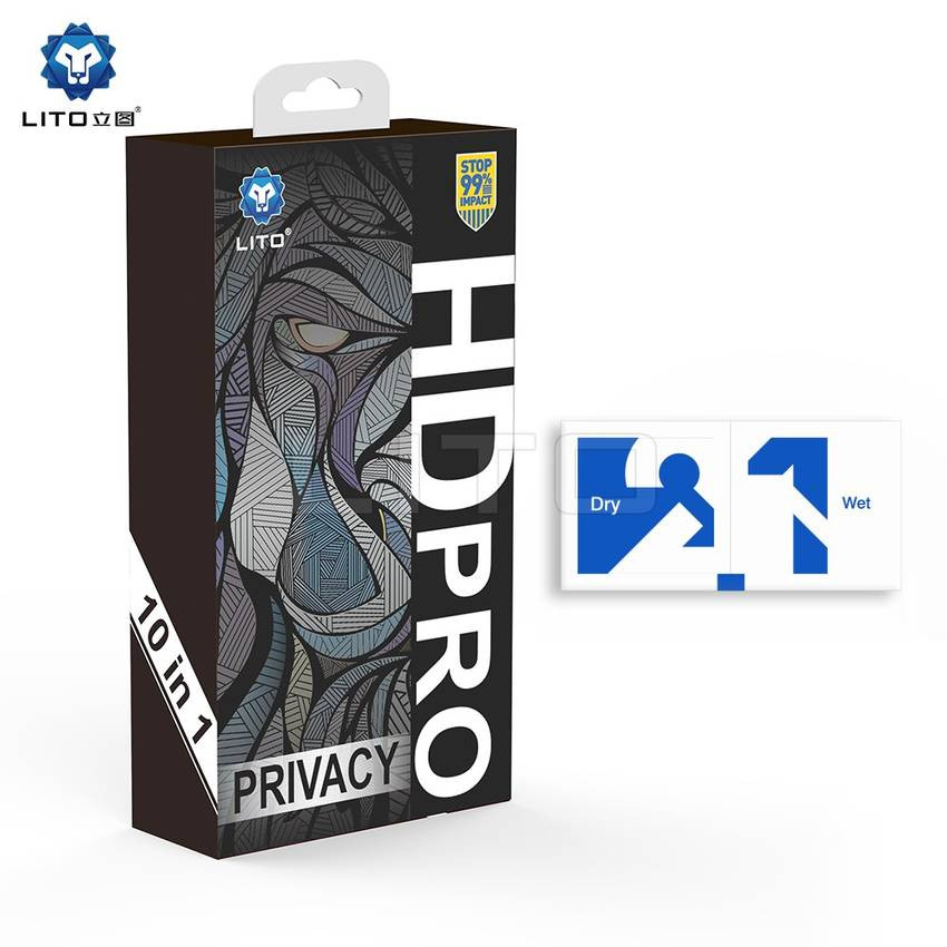 Apple iPhone 17 Air Lito HD Pro ESD Privacy 2.5D Full Üvegfólia - Fekete