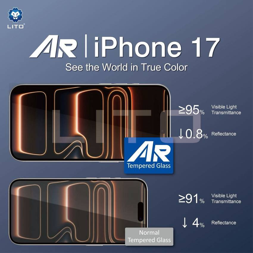 Apple iPhone 17 Air Lito AR SE Anti-Reflective 2.5D Full Üvegfólia - Fekete