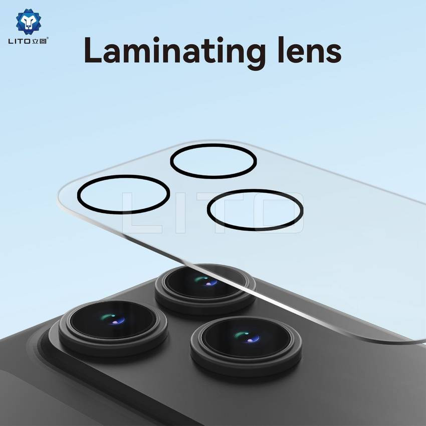 Apple iPhone 17 Air Lito 3D Clear Full Kameravédő Üvegfólia - Halványkék