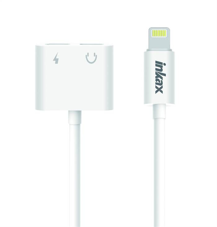 INKAX CK-54 Lightning Audió és töltő Adapter - Fehér