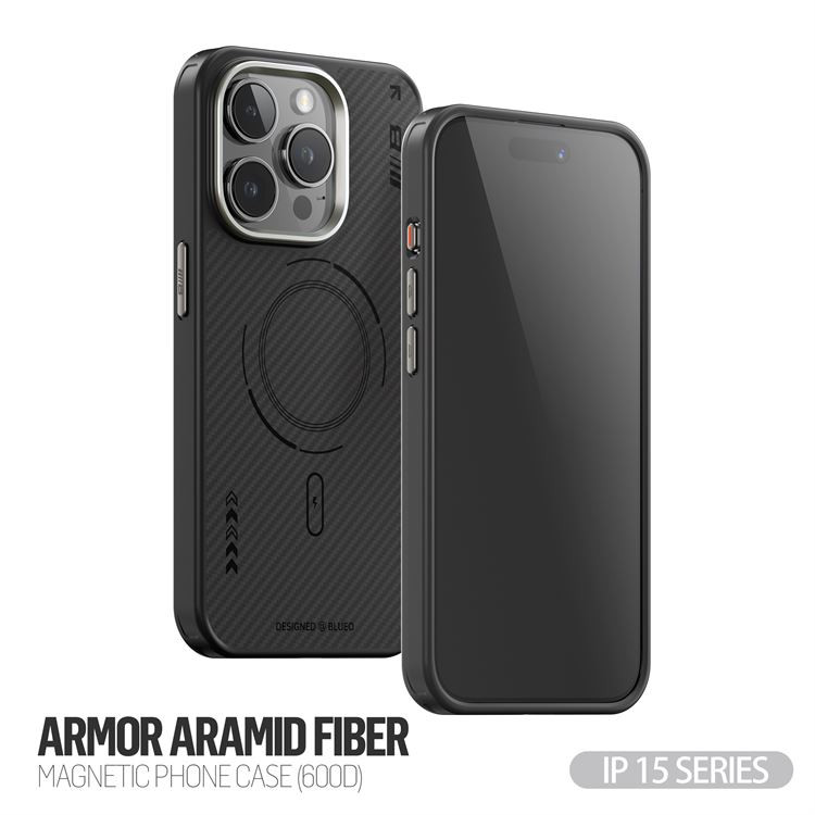 Apple iPhone 15 Pro TG Armor Aramid Fiber (600D) Magsafe Hátlap - Fekete Apple iPhone 15 Pro TG Armor Aramid Fiber (600D) Magsafe Hátlap - Fekete