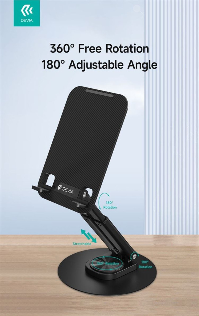 Devia Desktop Folding Asztali Tablet Tartó - Fekete Devia Desktop Folding Asztali Tablet Tartó - Fekete