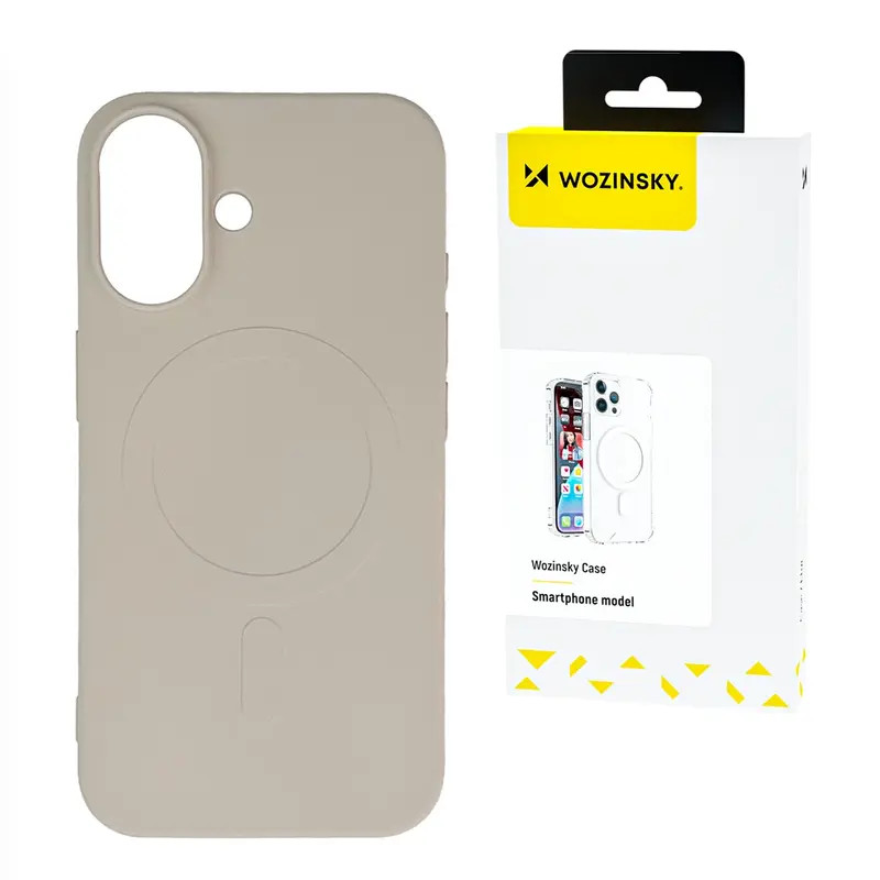 Wozinsky Liquid Silicone MagSafe-kompatibilis tok Samsung Galaxy S25 Plus - bézs