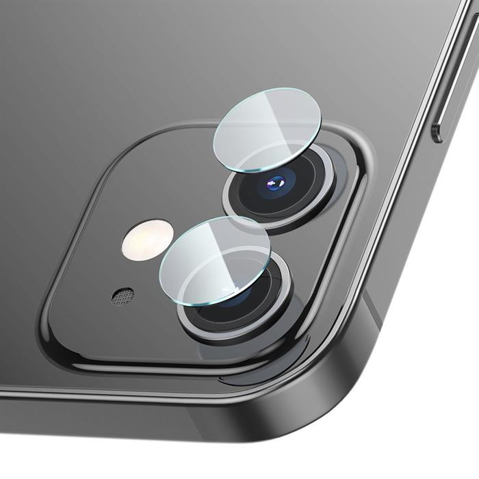 2x tvrdené sklo Baseus 0,25 mm na fotoaparát pre Apple iPhone 12/iPhone 12 Mini - Transparentná