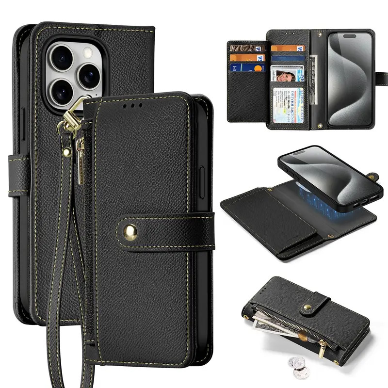 Dux Ducis Lawa könyvtok iPhone 15 Pro - fekete Dux Ducis Lawa könyvtok iPhone 15 Pro - fekete