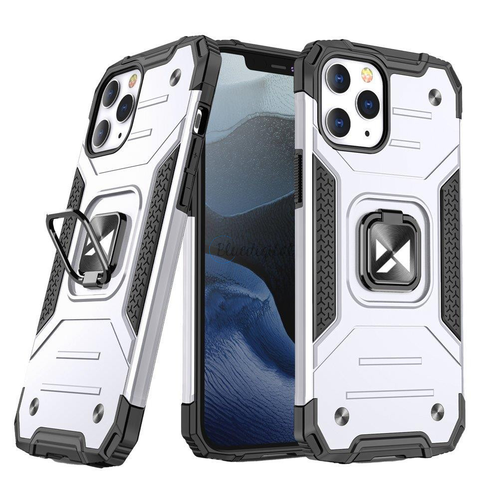 Wozinsky Ring Armor tok kitámasztható Tough ütésálló tok iPhone 13 Mini Silver Wozinsky Ring Armor tok kitámasztható Tough ütésálló tok iPhone 13 Mini Silver