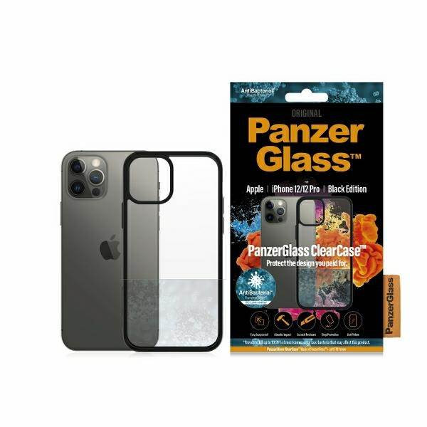 PanzerGlass ClearCase iPhone 12/12 Pro 6,1" antibakteriális fekete tok