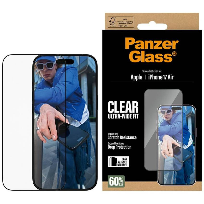 PanzerGlass Ultra-Wide Fit EasyAligner edzett üveg iPhone Air készülékhez PanzerGlass Ultra-Wide Fit EasyAligner edzett üveg iPhone Air készülékhez