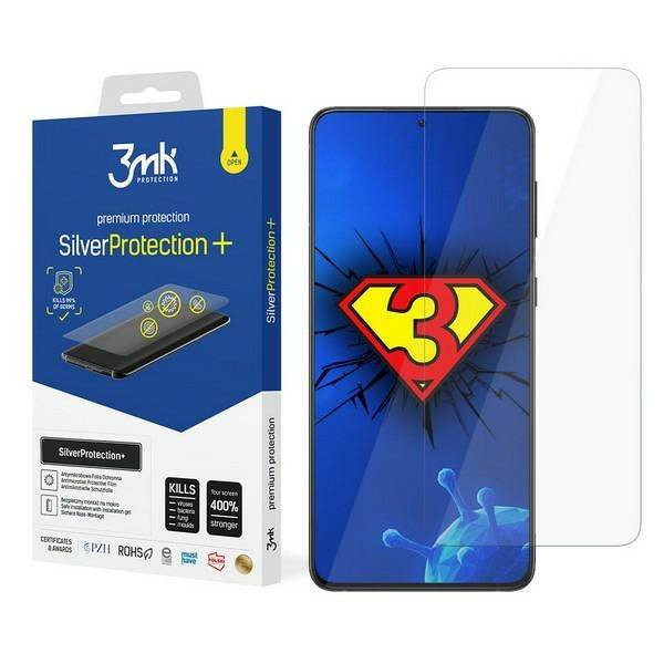 3MK Silver Protect+ Samsung G991 S21 nedves felvitelű antimikrobiális képernyővédő fólia