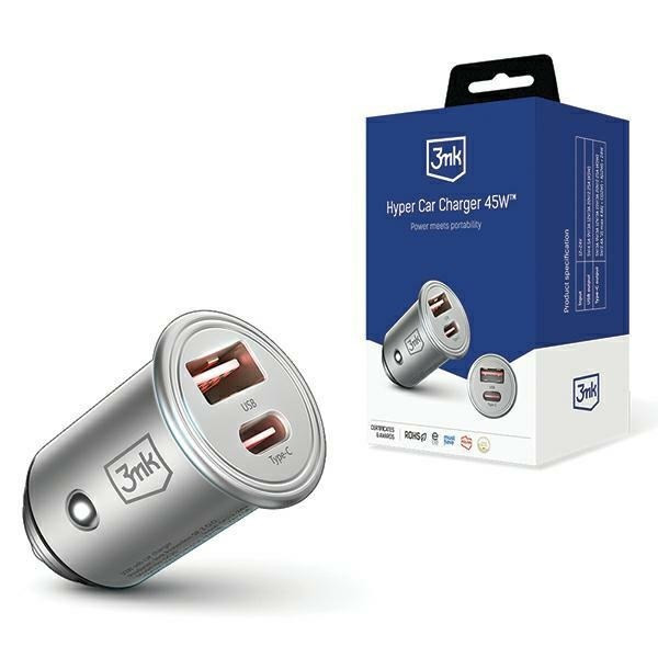 3MK HyperCar töltő 45W Ładowarka samochodowa 1xUSB-A + 1xUSB-C 3MK HyperCar töltő 45W Ładowarka samochodowa 1xUSB-A + 1xUSB-C