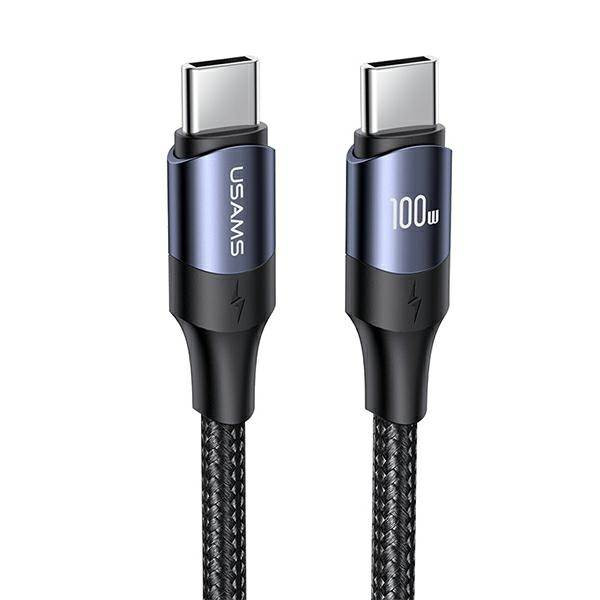 USAMS kábel U71 USB-C - USB-C 1,2m 100W PD gyorstöltés fekete SJ524USB01 (US-SJ524)
