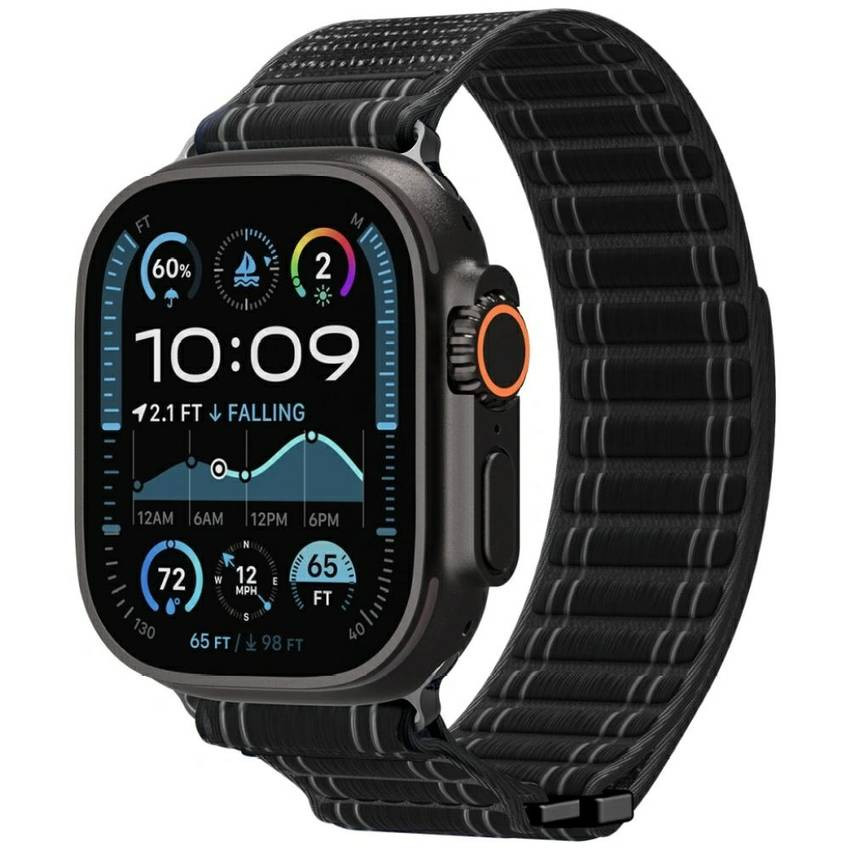 Spigen WBF0 szíj Apple Watch 8/9/10/11/SE/Ultra (44/45/46/49mm) fekete Spigen WBF0 szíj Apple Watch 8/9/10/11/SE/Ultra (44/45/46/49mm) fekete