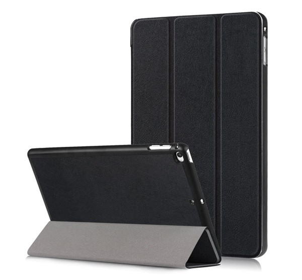 Tok álló, bőr hatású (aktív FLIP, oldalra nyíló, TRIFOLD, asztali tartó) FEKETE Apple IPAD mini 4, IPAD mini 5 (2019)