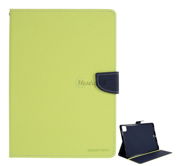 MERCURY Goospery Fancy tok álló, bőr hatású (FLIP, oldalra nyíló, asztali tartó, textil minta) VILÁGOSZÖLD Apple IPAD Pro 12.9 (2020)
