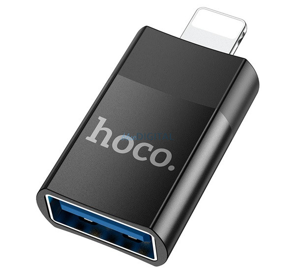 HOCO UA17 adapter (USB aljzat - lightning 8pin, adatátvitel és töltés) FEKETE