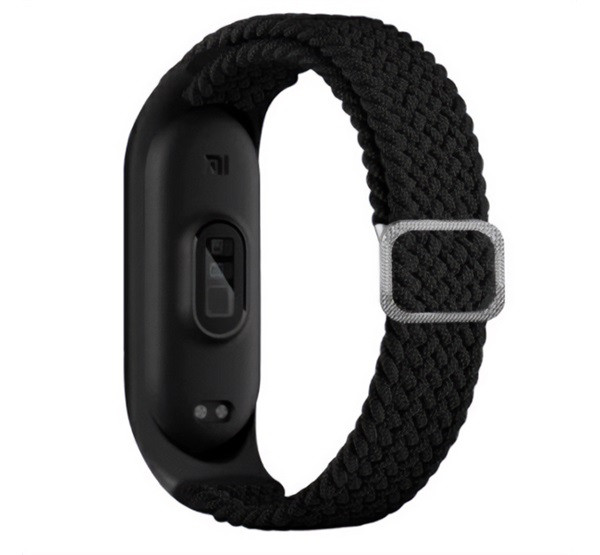 Pótszíj (egyedi méret, textil, szőtt minta) FEKETE Xiaomi Mi Band 7, Xiaomi Mi Band 6 NFC, Xiaomi Mi Band 6 , Xiaomi Mi Band 5