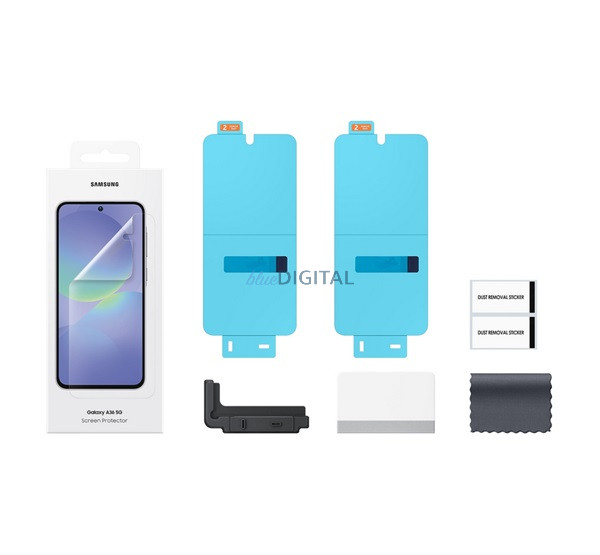 SAMSUNG képernyővédő fólia 2db (törlőkendő + segédkeret) ÁTLÁTSZÓ Samsung Galaxy A36 5G (SM-A366)