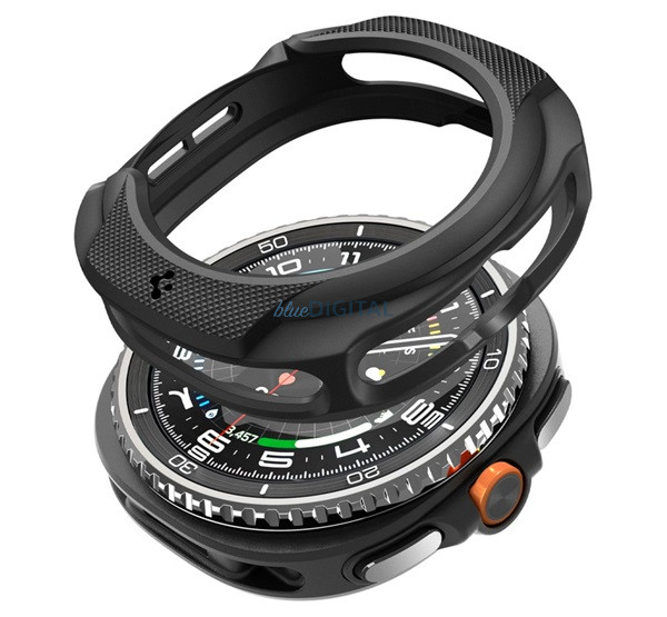 SPIGEN LIQUID AIR szilikon óra keret (ütésállóság) FEKETE Samsung Galaxy Watch 8 Classic eSIM 46mm (SM-L505), Galaxy Watch 8 Classic 46mm (SM-L500)