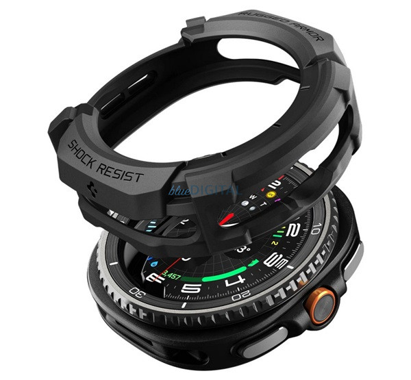 SPIGEN RUGGED ARMOR műanyag óra keret (ütésállóság) FEKETE Samsung Galaxy Watch 8 Classic eSIM 46mm (SM-L505), Galaxy Watch 8 Classic 46mm (SM-L500)