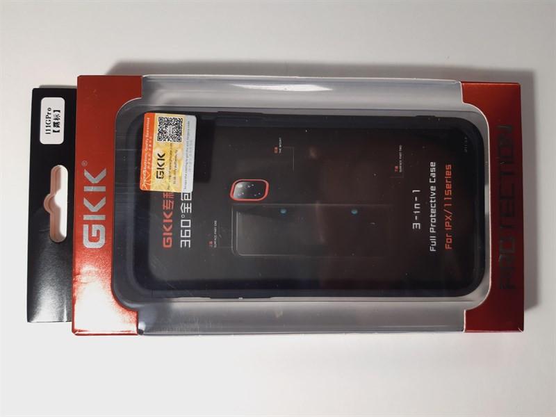 Apple iPhone 11 Pro hátlap - GKK 360 Full Protection 3in1 - Logo - fekete