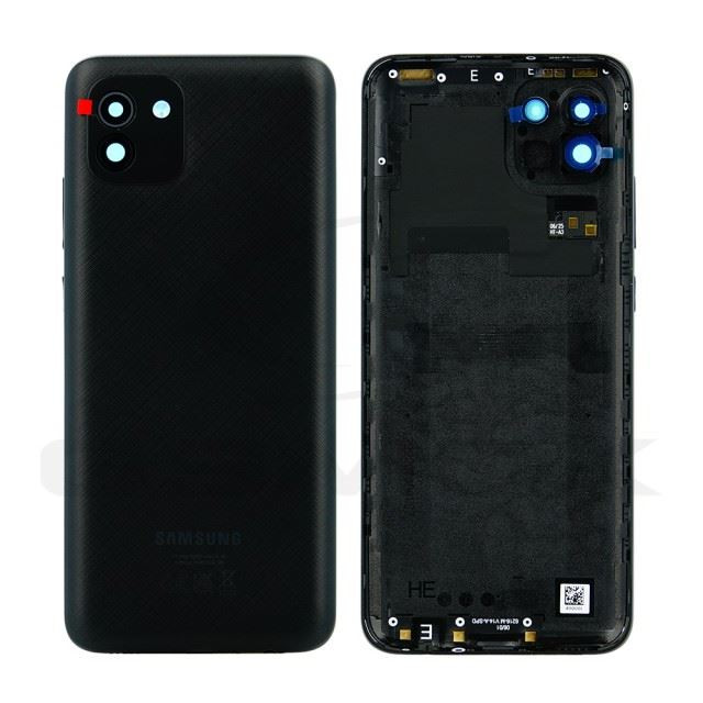 Akkumulátorfedél ház Samsung A035 Galaxy A03 fekete Gh81-21661A eredeti szervizcsomag