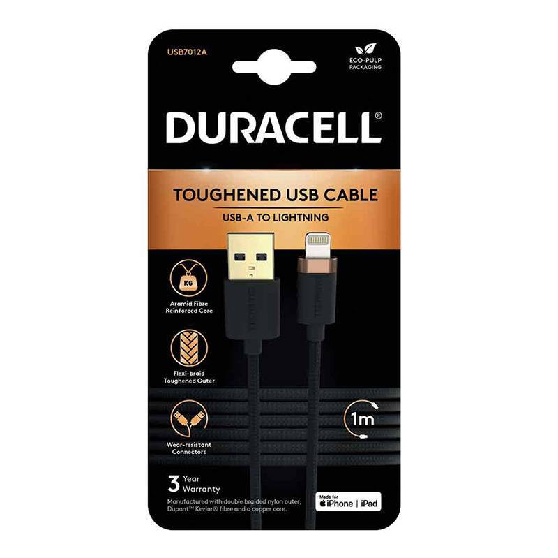 Duracell USB-C kábel Lightninghoz 1m (fekete)