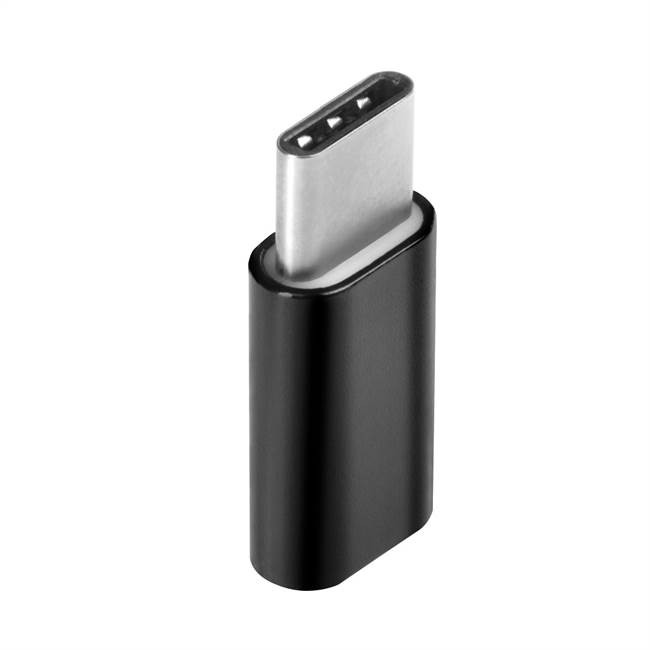 Adapter töltő Micro USB / MicroUSB Type-c fekete