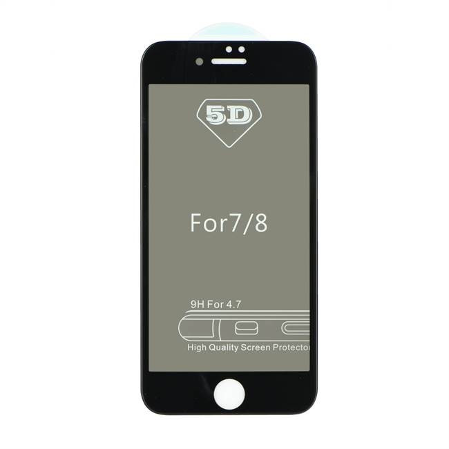 5D teljes felületen ragasztós Edzett üveg tempered glass - Iphone X / XS / 11 Pro betekintésvédett fekete üvegfólia