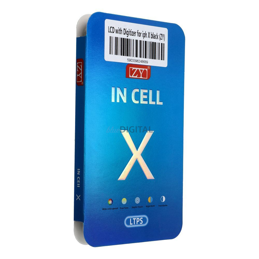 LCD kijelző iPhone X digitalizáló fekete (ZY-LTPS) - ALKATRÉSZ!