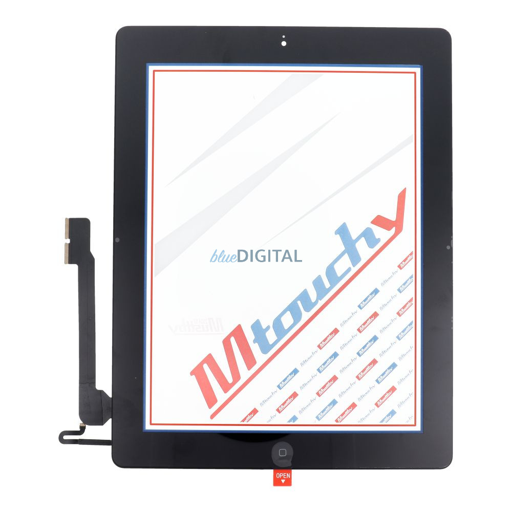MUSTTBY érintőképernyő + ragasztócsík + Home gomb iPad 4 - fekete - ALKATRÉSZ!
