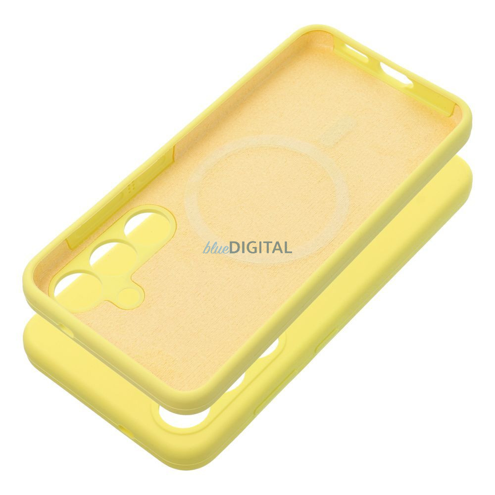 SILICONE 2mm MagSafe-kompatibilis tok Samsung Galaxy S25 Plus - citromsárga SILICONE 2mm MagSafe-kompatibilis tok Samsung Galaxy S25 Plus - citromsárga
