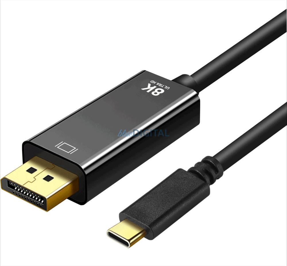 Type-C kábel male és DisplayPort 1.4 male 8K 60Hz ART oemC5-2 1,8m
